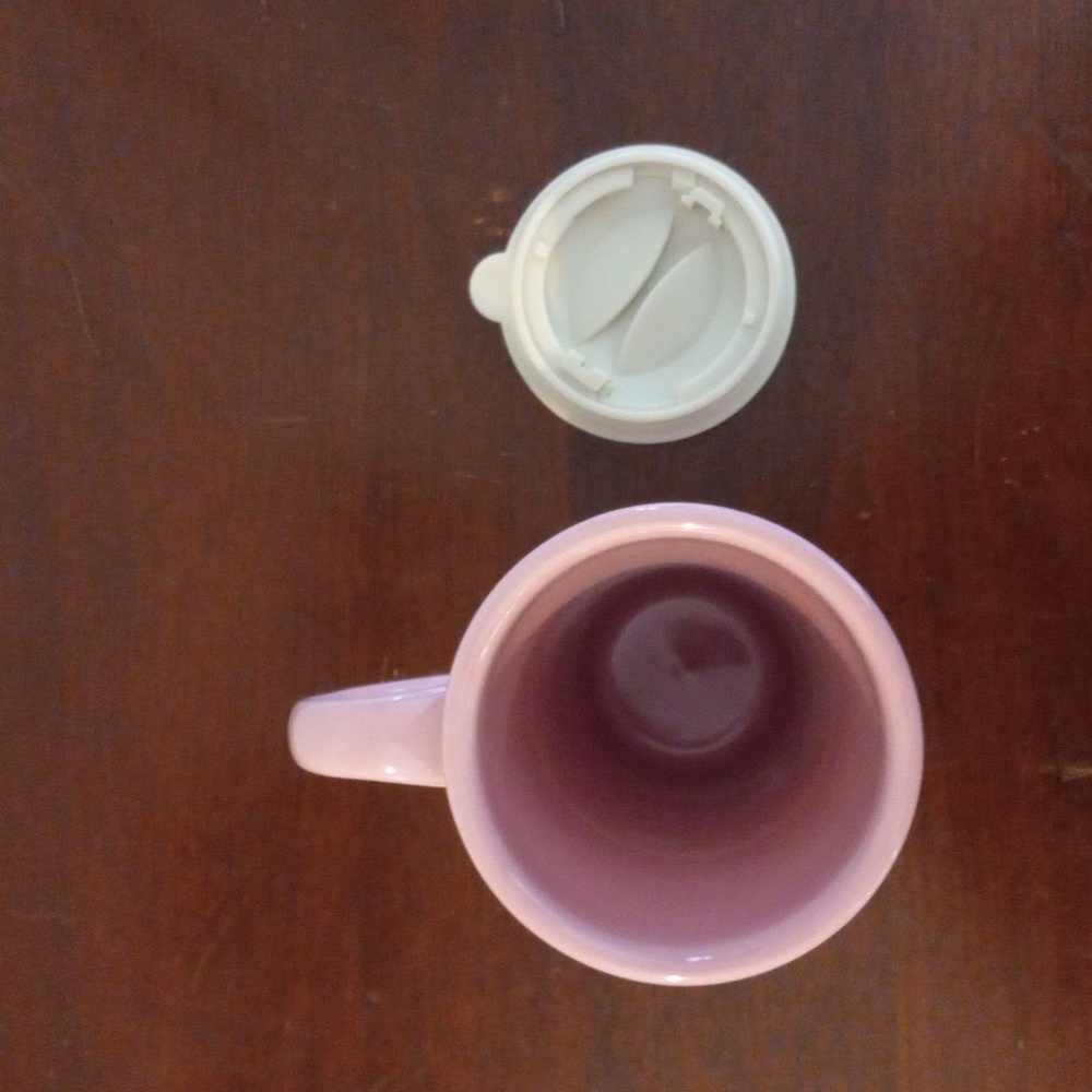 LONGABERGER Woven Traditions Pink Travel Mug with Lid Breast Cancer Ribbon NWOT - Picture 7 of 11